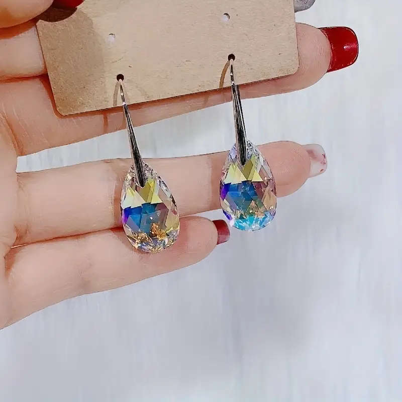 Crystal Glass Necklace and Earrings Jewelry Set