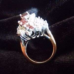 Cubic Zirconia and Garnets Gold Ring