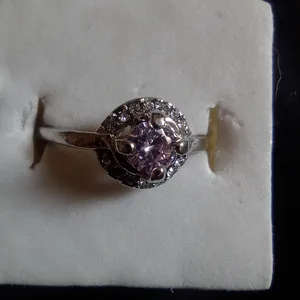 Pink CZ Silver Ring