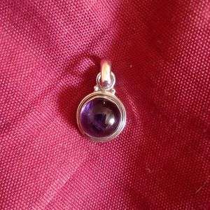 Amethyst Gemstone Silver Pendant - Small