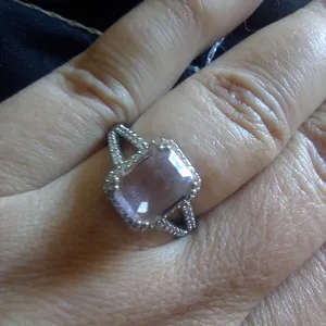 Light Pink CZ Silver Ring