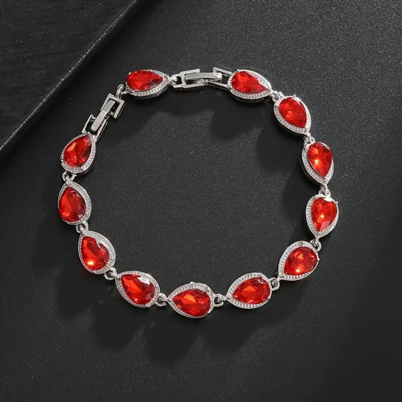 Red Zirconia Clasp Bracelet