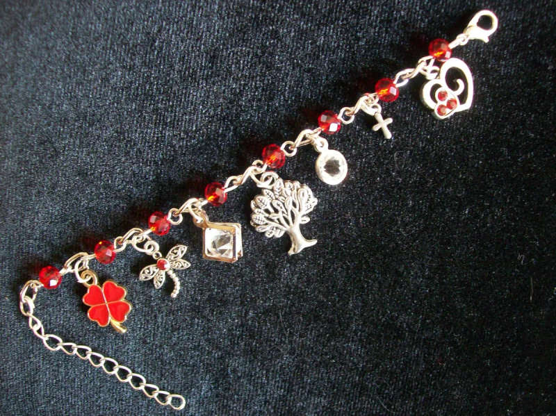 Genuine Austrian Crystal Charm Bracelet - Tree of Life