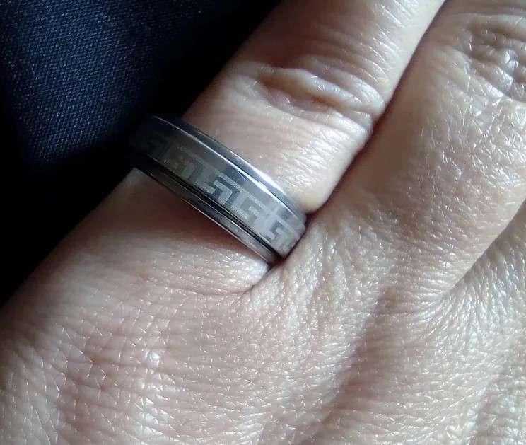 Stainless Steel Fidget Spinner Ring - Men