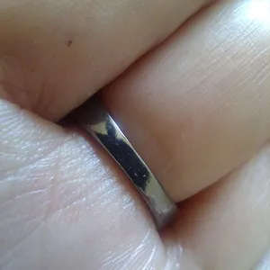 Blue Cubic Zirconia heart, Gun Metal black ring