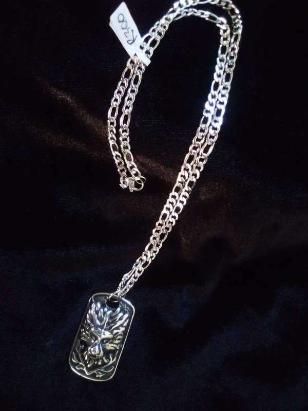Lion Pendant Necklace Dog Tag