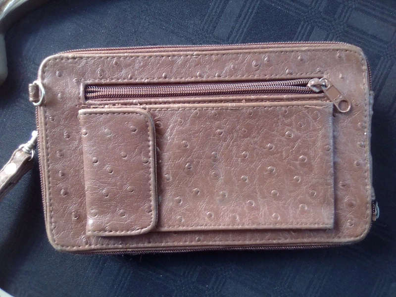 Ostrich Leather Clutch Bag