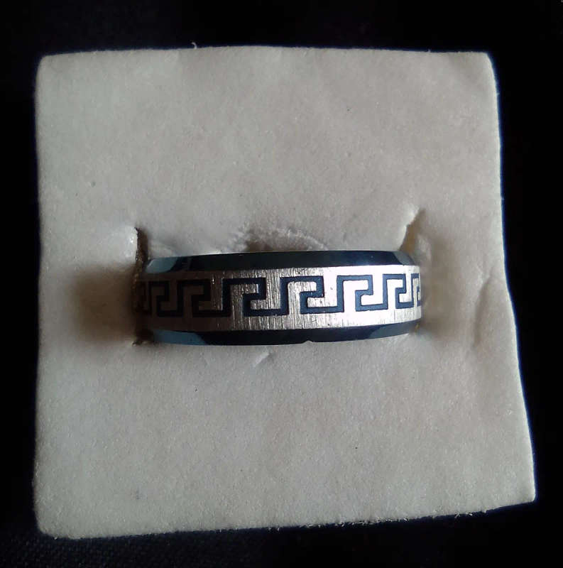 Stainless Steel Blue and Silver, Reflector Ring