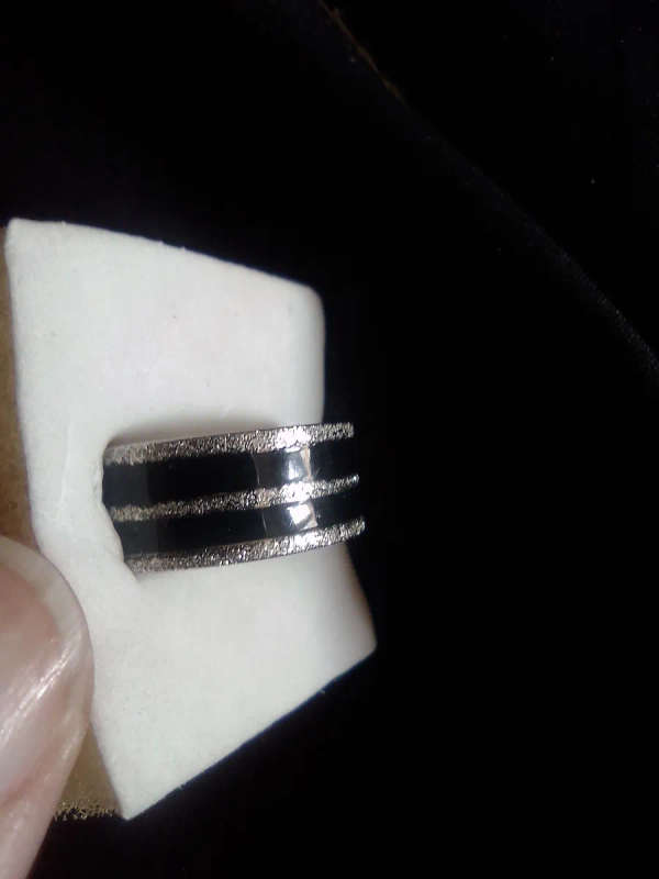 Black and Silver Stainless Steel Ring - Men