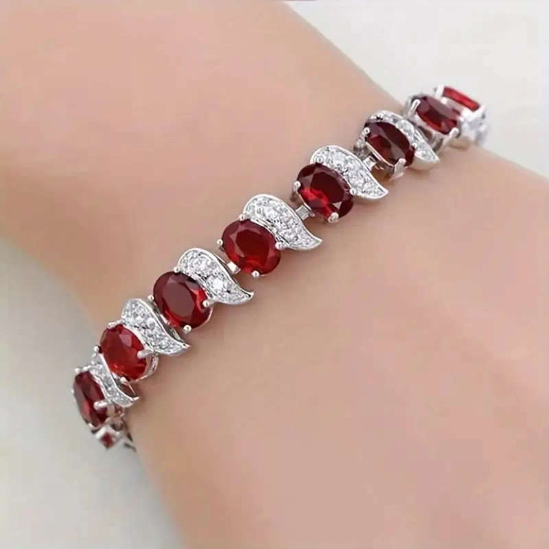 Red Zirconia Clasp Bracelet