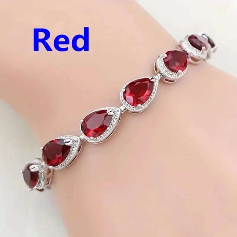 Red Zirconia Clasp Bracelet