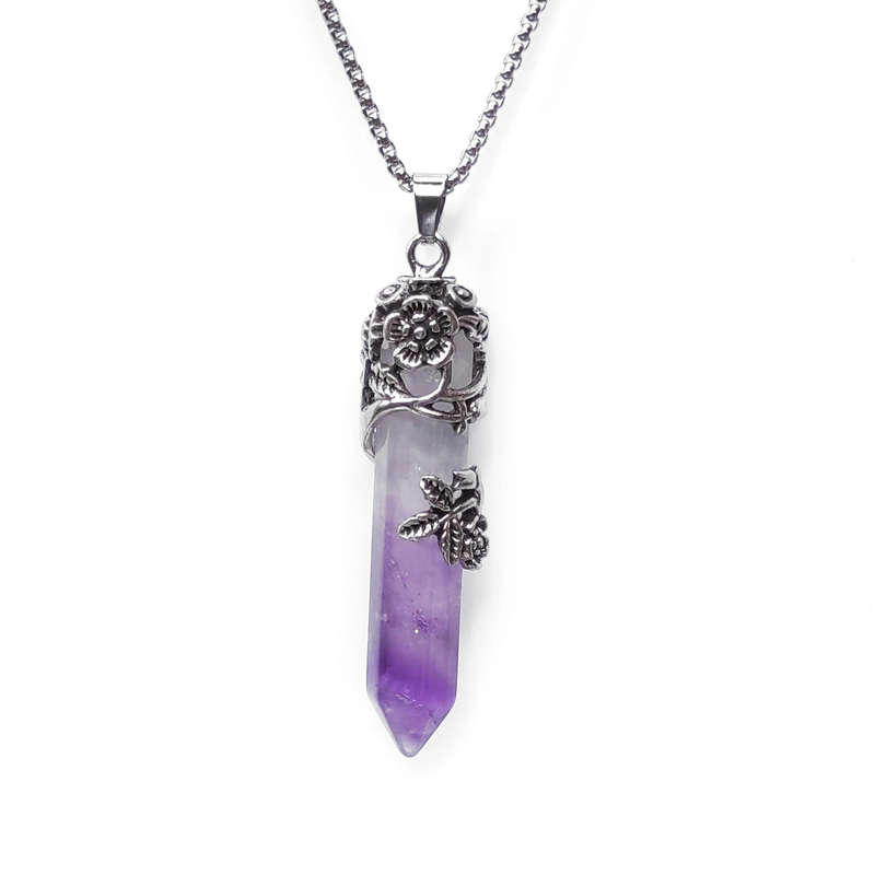 Amethyst Pendant Gemstone Necklace