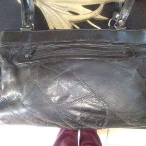 Black Leather Hand Bag