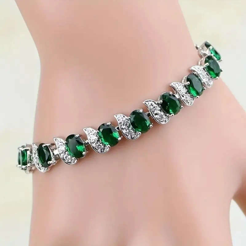 Green Zirconia Clasp Bracelet