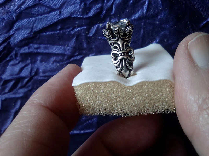 Silver Adjustable Clear Cubic Zirconia Ring