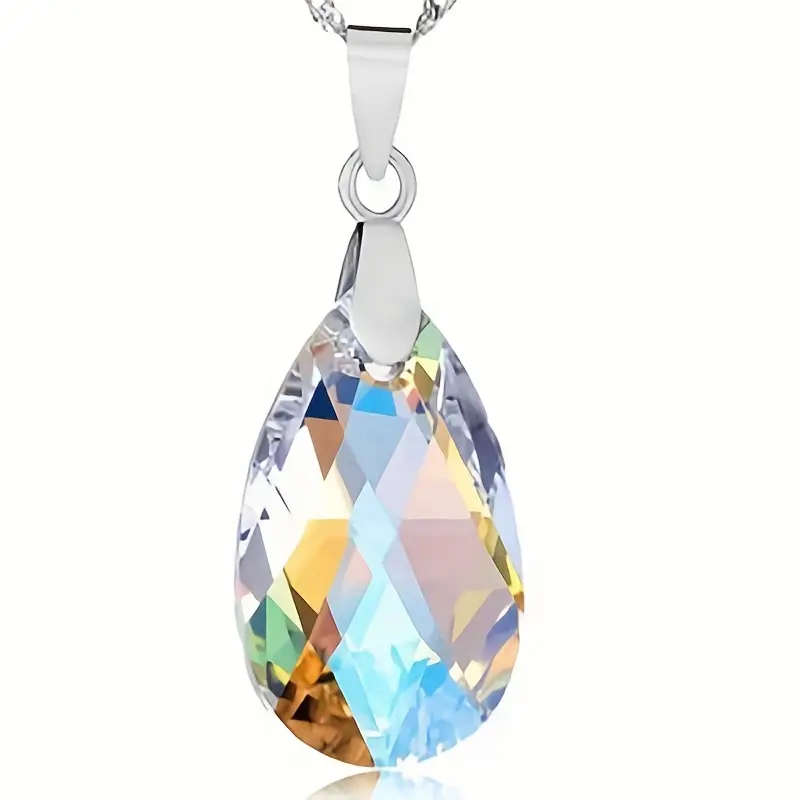 Crystal Glass Necklace and Earrings Jewelry Set