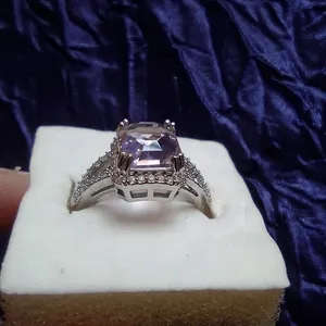 Light Pink CZ Silver Ring