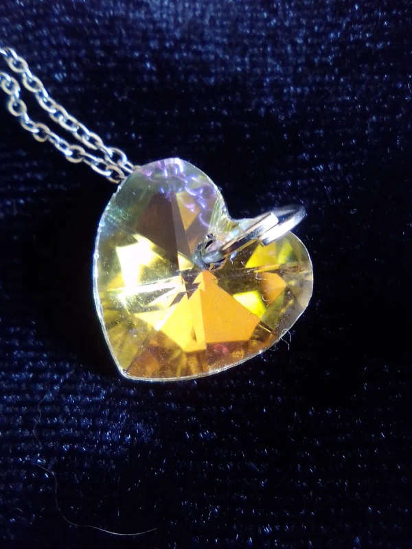 Glass Crystal Heart Necklace