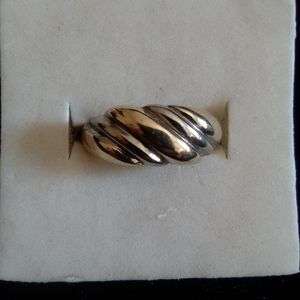 925 Silver and Gold Croissant Ring