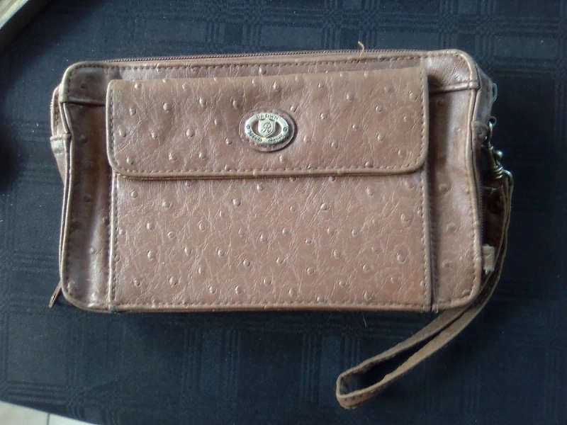 Ostrich Leather Clutch Bag