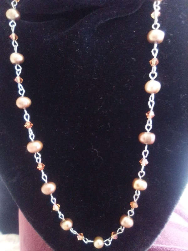 Swarovski Crystal and Pearl Necklace