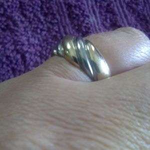 925 Silver and Gold Croissant Ring