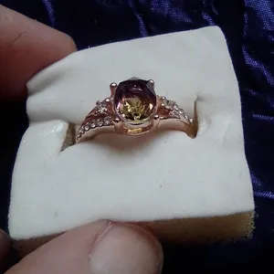 Mystic Topaz Cubic Zirconia Rose Gold Ring
