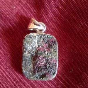 Unakite Gemstone Silver Pendant