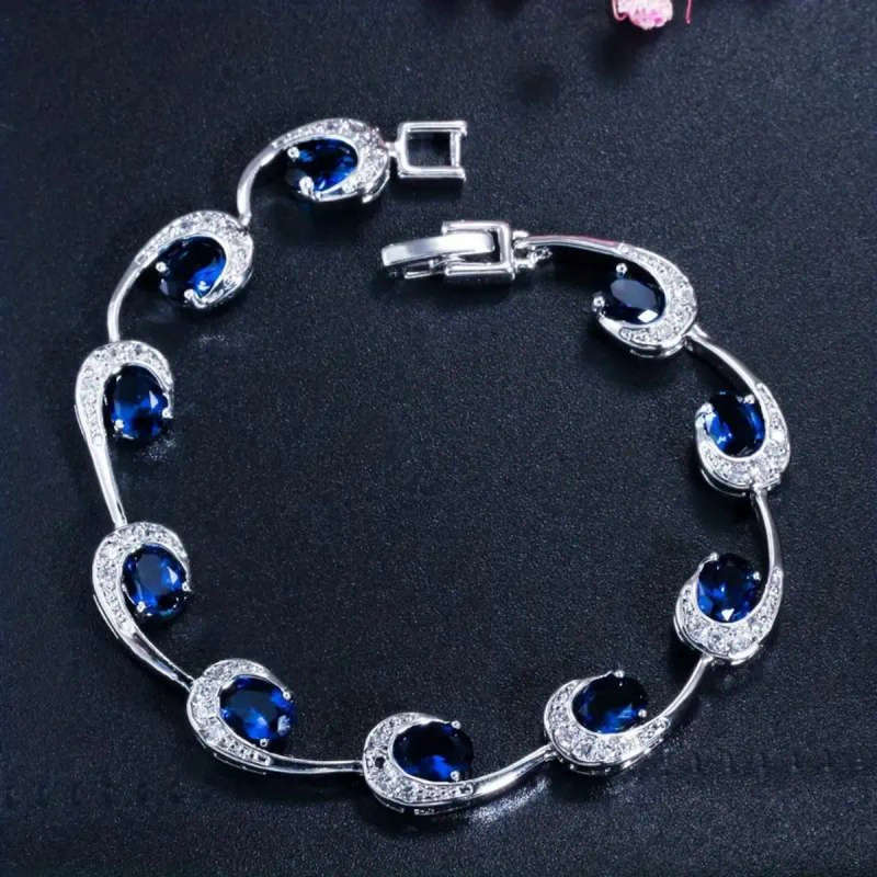 Blue Zirconia Clasp Bracelet
