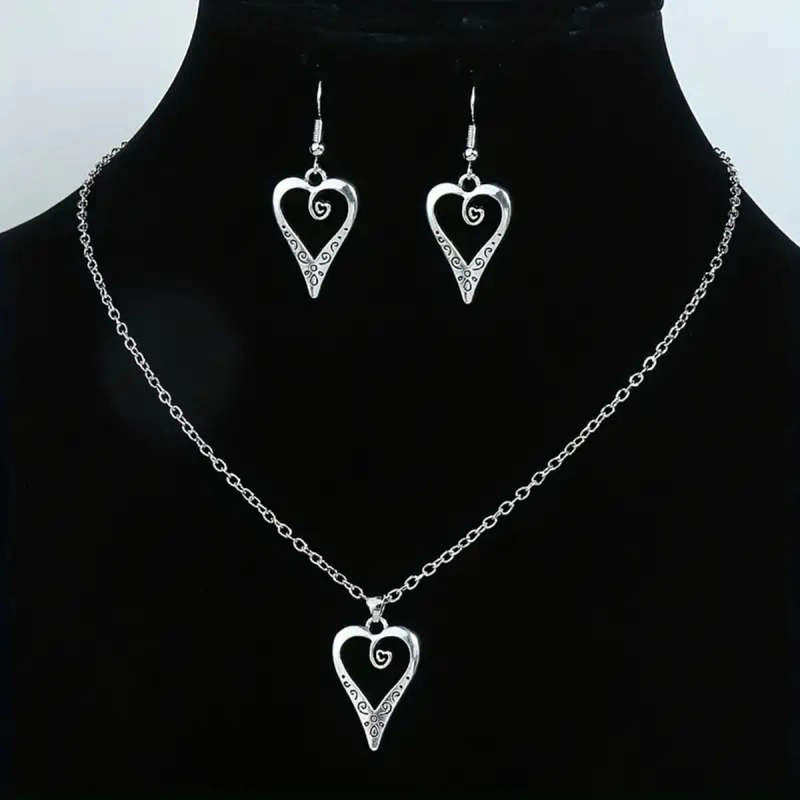 Stainless Steel Heart Jewelry Set