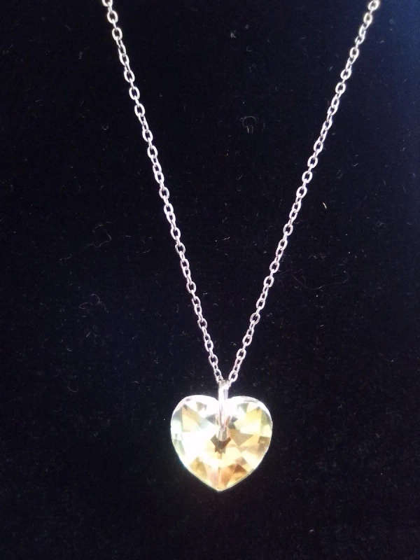 Glass Crystal Heart Necklace