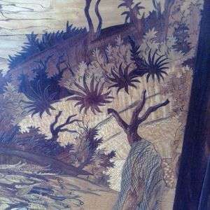 Vintage Marquetry Wood Picture