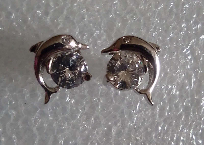 Dolphin Cubic Zirconia Earrings