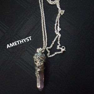 Amethyst Pendant Gemstone Necklace