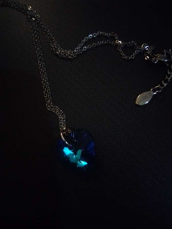Crystal Glass Blue Heart Necklace