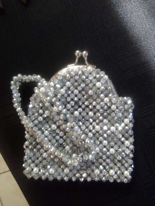 Austrian Crystal Clutch Bag - Silver