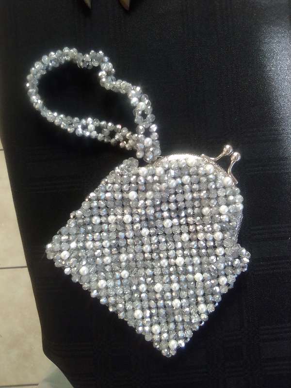 Austrian Crystal Clutch Bag - Silver