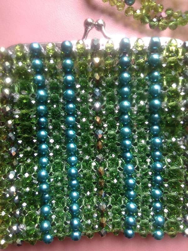 Austrian Crystal Clutch Bag - Green