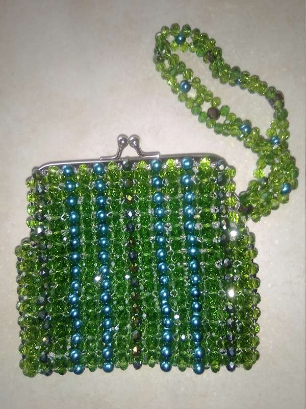 Austrian Crystal Clutch Bag - Green
