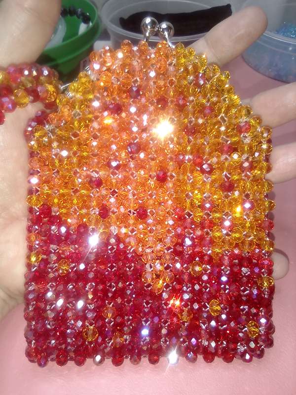 Austrian Crystal Clutch Bag - Flames
