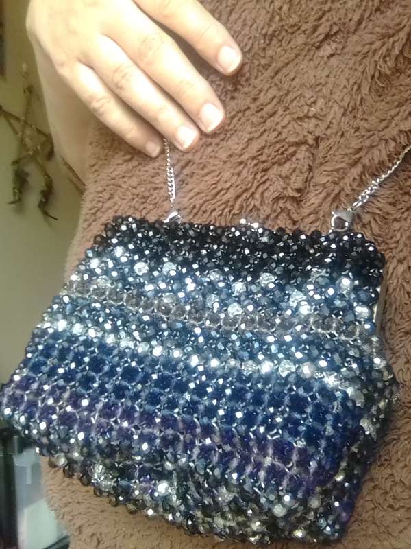 Black and Silver Austrian Crystal Evening Bag
