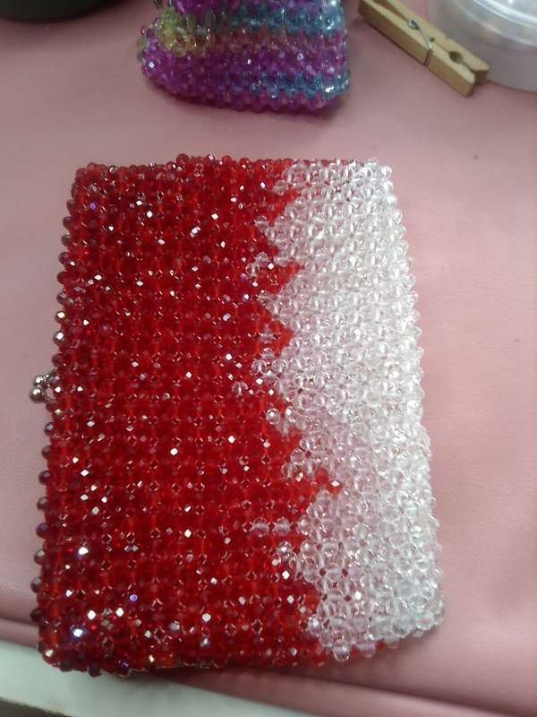 Austrian Crystal Bag - Red, White n Pink