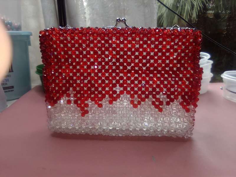 Austrian Crystal Bag - Red, White n Pink