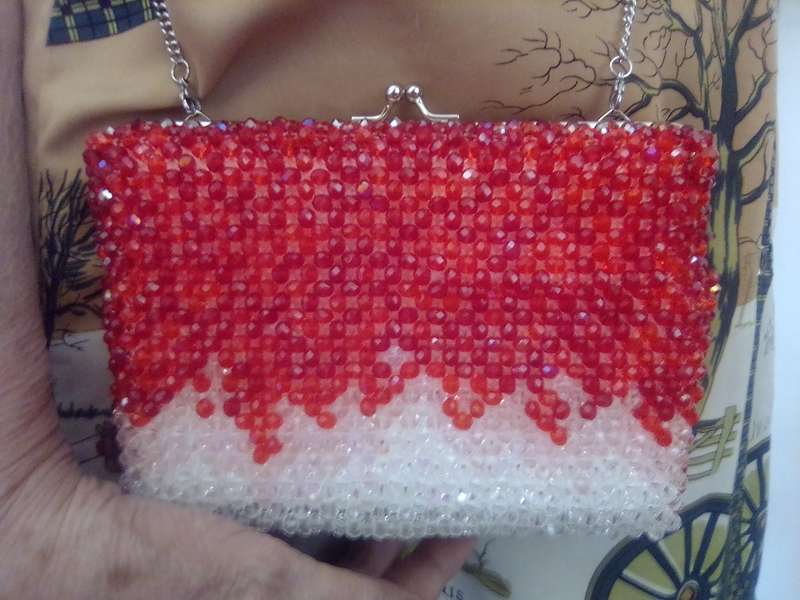 Austrian Crystal Bag - Red, White n Pink