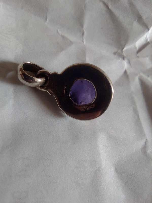Amethyst Gemstone Silver Pendant - Small