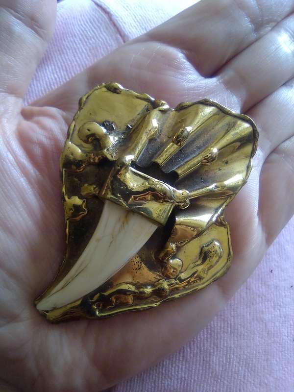 Cheetah Tooth Pin Brooch
