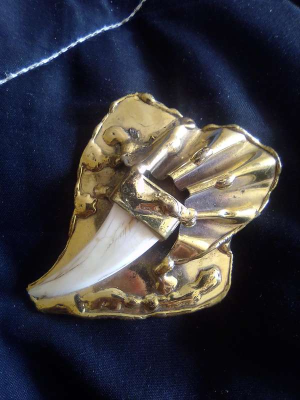 Cheetah Tooth Pin Brooch