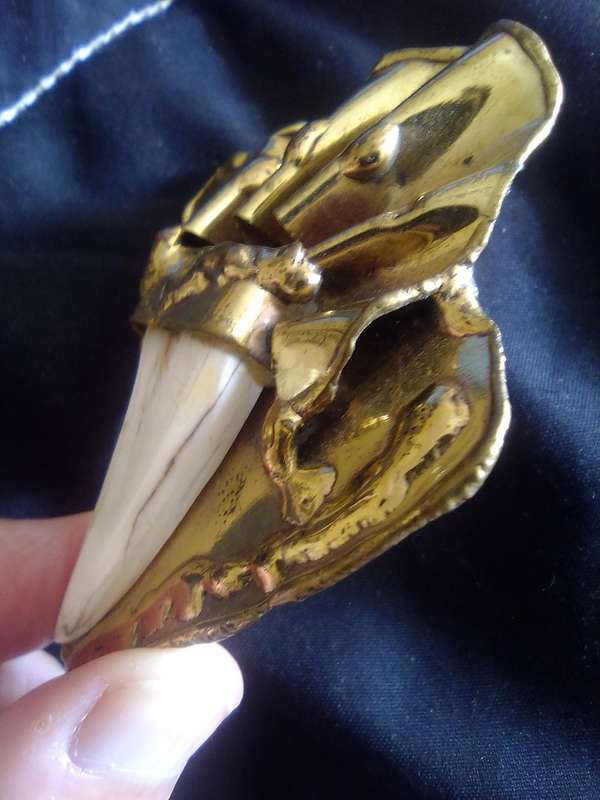 Cheetah Tooth Pin Brooch