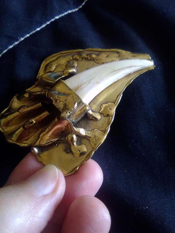 Cheetah Tooth Pin Brooch