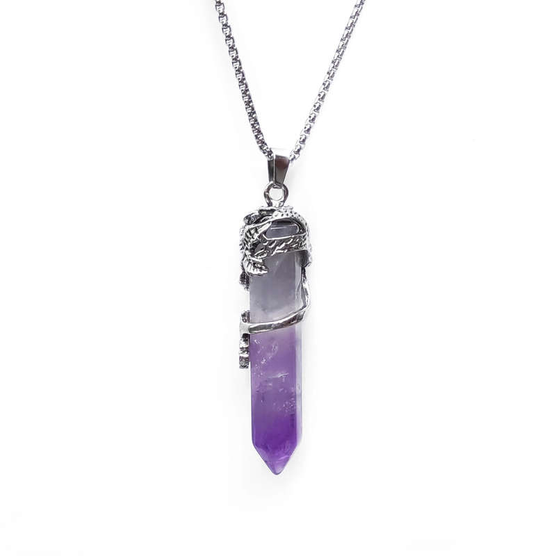 Amethyst Pendant Gemstone Necklace